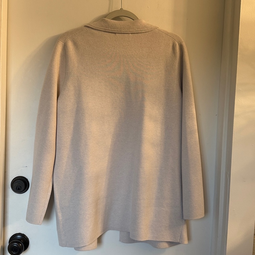 J.Crew Sophie Open Front Cardigan Sweater Blazer cotton wool Tan size S - Picture 6 of 6